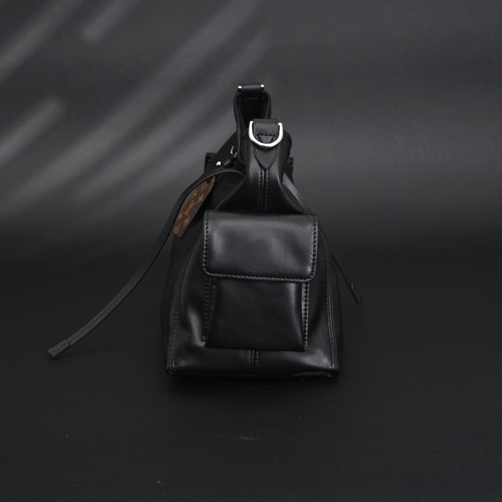 Louis Vuitton Montaigne Black Mahina Leather Shoulder Bag