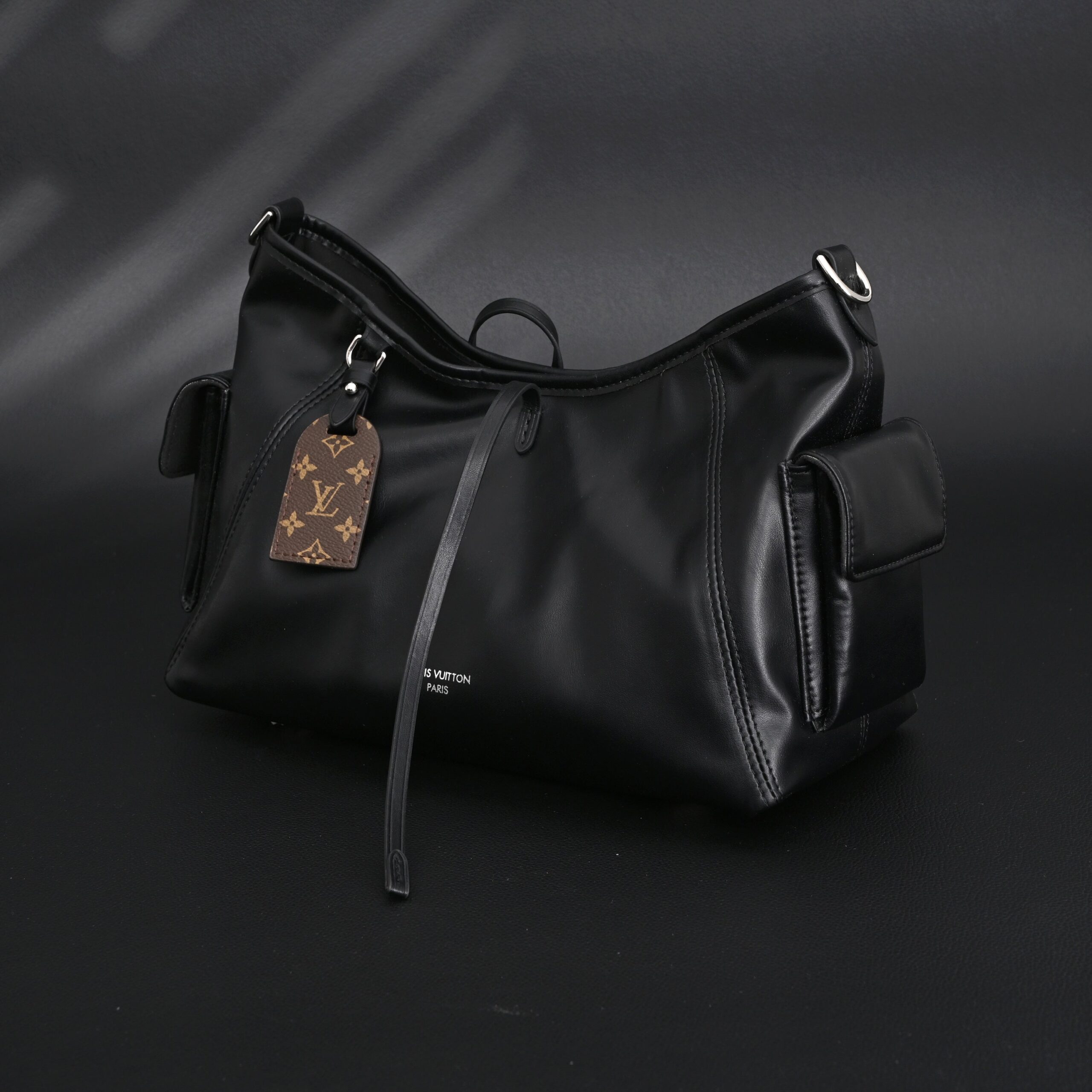 Louis Vuitton Montaigne Black Mahina Leather Shoulder Bag - Image 7