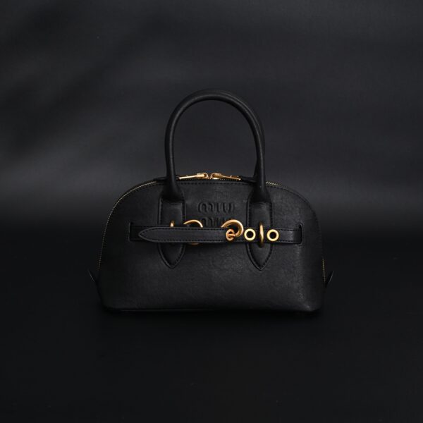 Miu Miu Black Leather Satchel Bag – Medium Structured Tote
