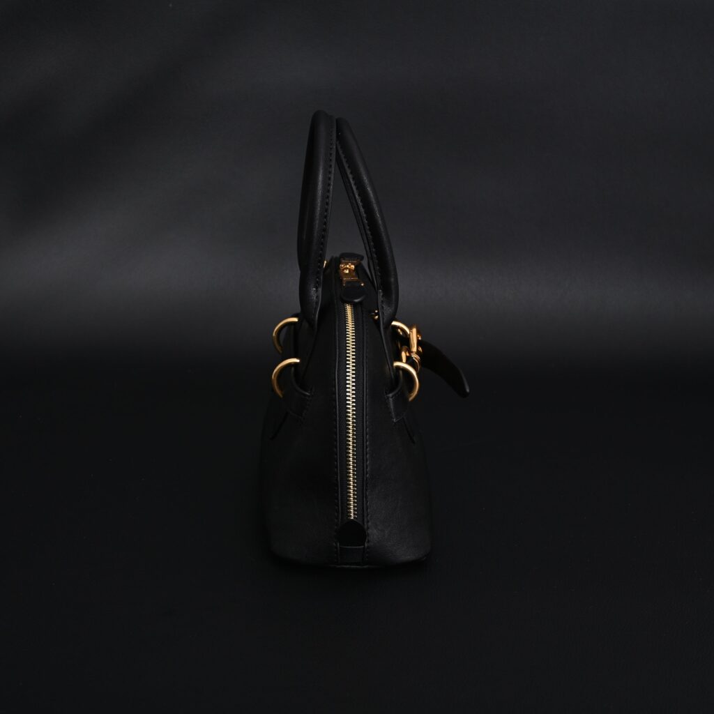 Miu Miu Black Leather Satchel Bag – Medium Structured Tote