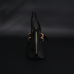 Miu Miu Black Leather Satchel Bag – Medium Structured Tote - Image 4