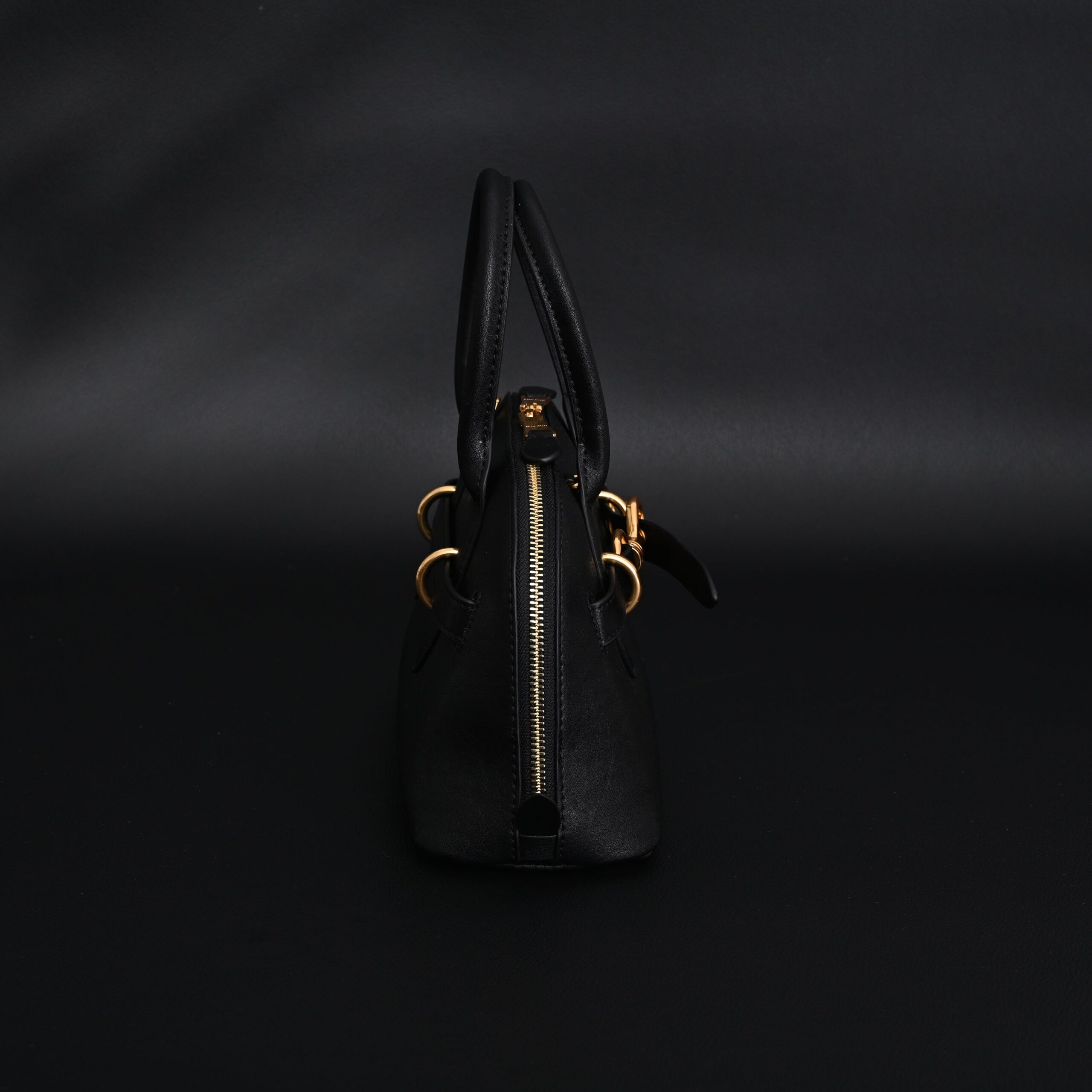 Miu Miu Black Leather Satchel Bag – Medium Structured Tote - Image 4