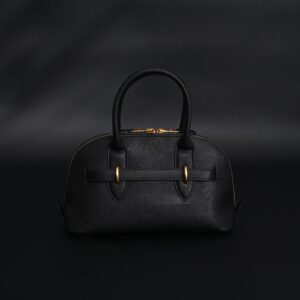 Miu Miu Black Leather Satchel Bag – Medium Structured Tote - Image 5
