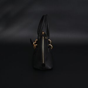 Miu Miu Black Leather Satchel Bag – Medium Structured Tote - Image 6