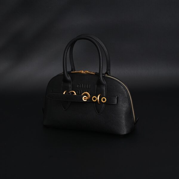 Miu Miu Black Leather Satchel Bag – Medium Structured Tote