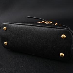 Miu Miu Black Leather Satchel Bag – Medium Structured Tote - Image 8