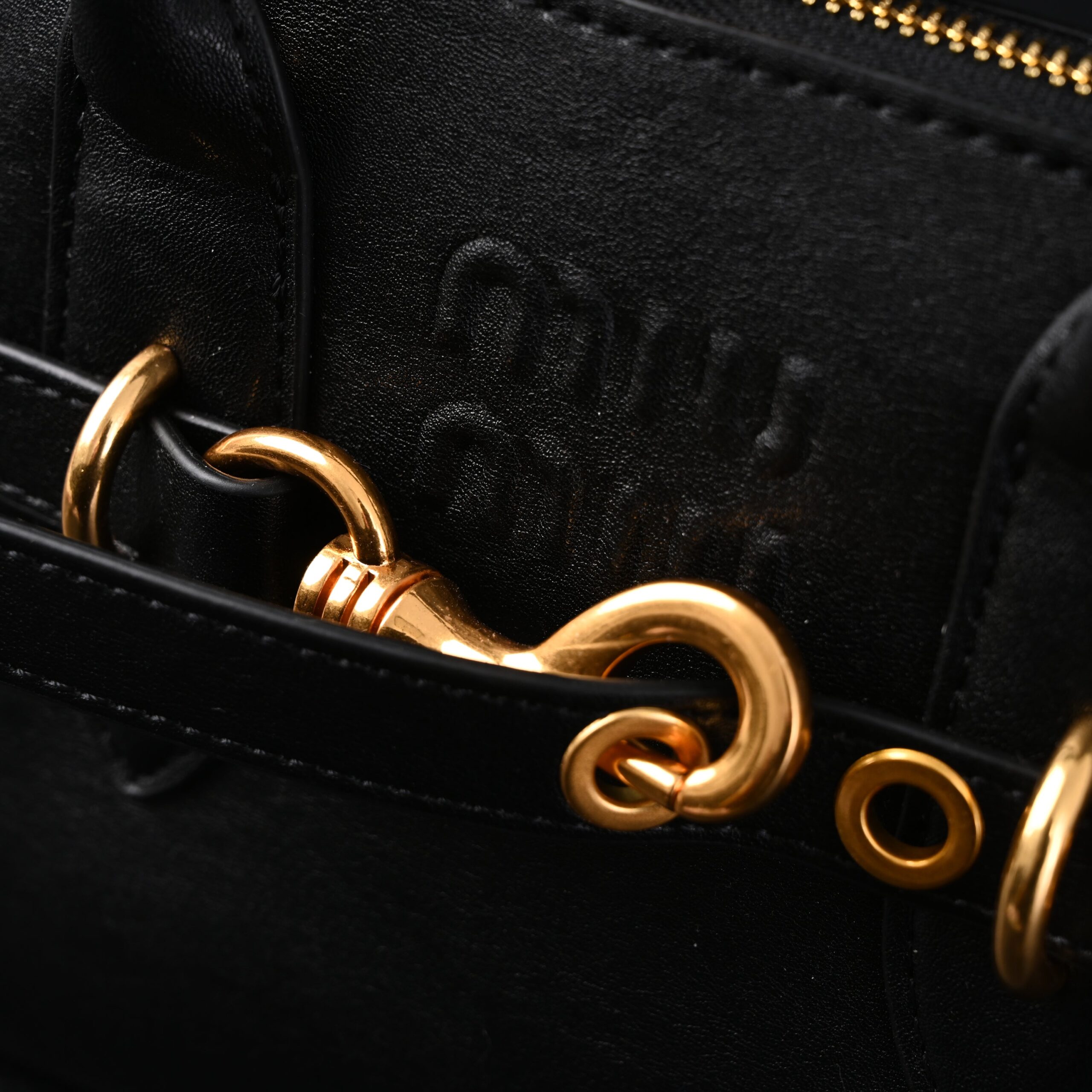 Miu Miu Black Leather Satchel Bag – Medium Structured Tote - Image 10