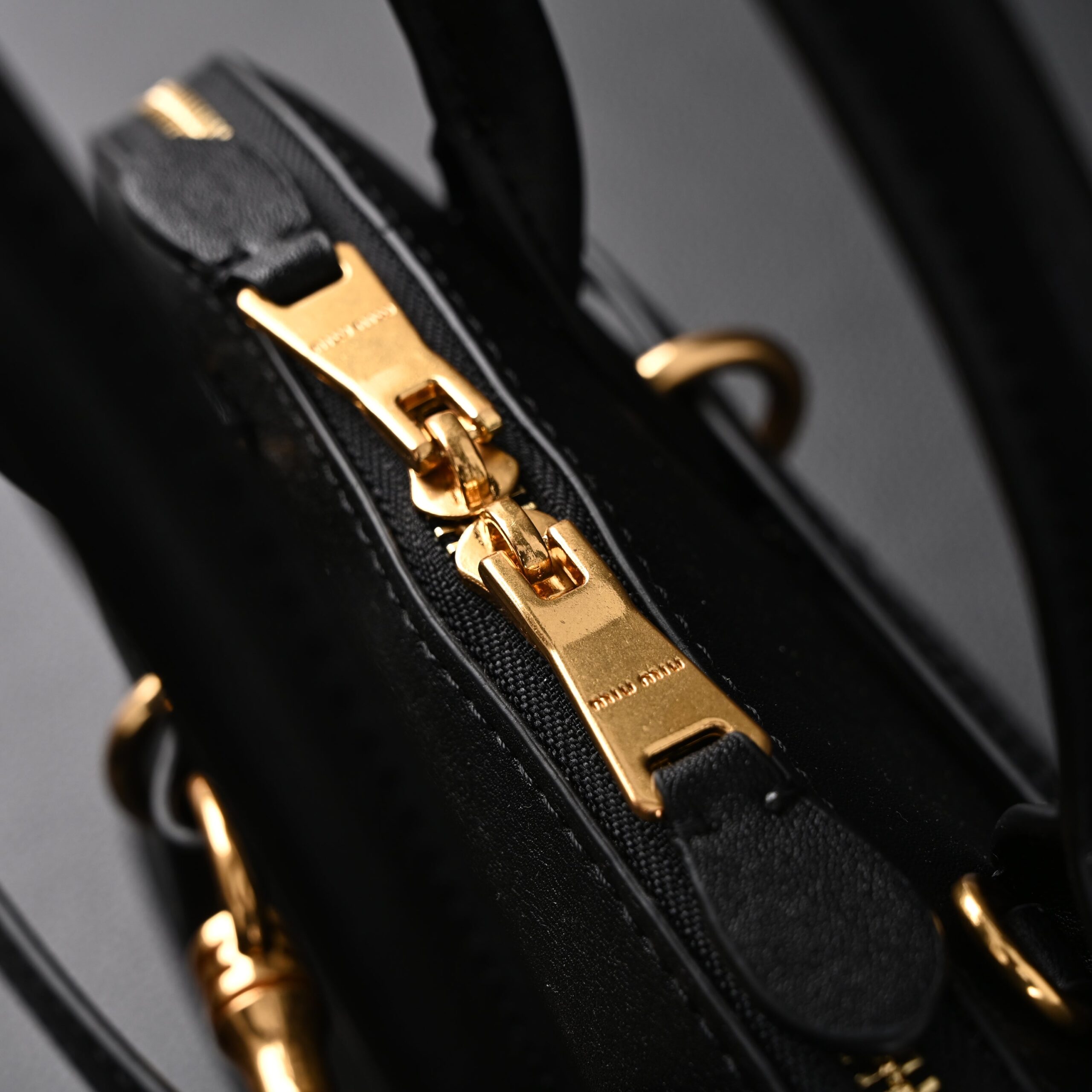 Miu Miu Black Leather Satchel Bag – Medium Structured Tote - Image 12