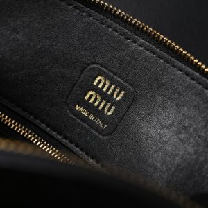Miu Miu Black Leather Satchel Bag – Medium Structured Tote - Image 17