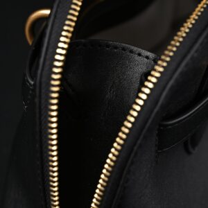 Miu Miu Black Leather Satchel Bag – Medium Structured Tote - Image 18