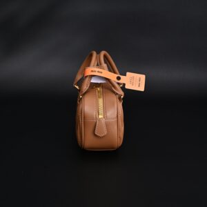 Miu Miu Matelassé Leather Top Handle Bag – Caramel Brown - Image 6