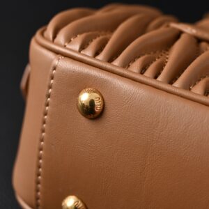Miu Miu Matelassé Leather Top Handle Bag – Caramel Brown - Image 13