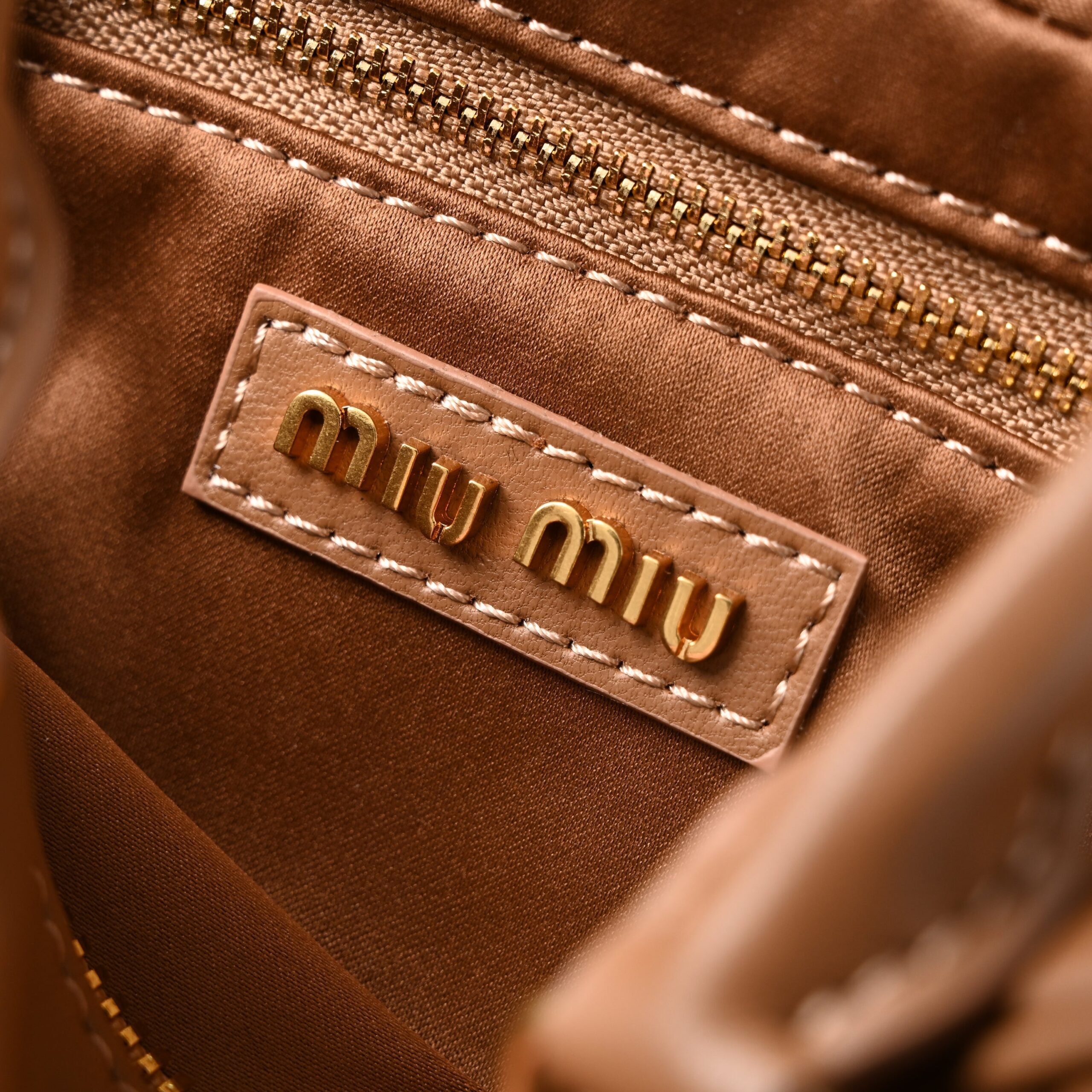 Miu Miu Matelassé Leather Top Handle Bag – Caramel Brown - Image 16