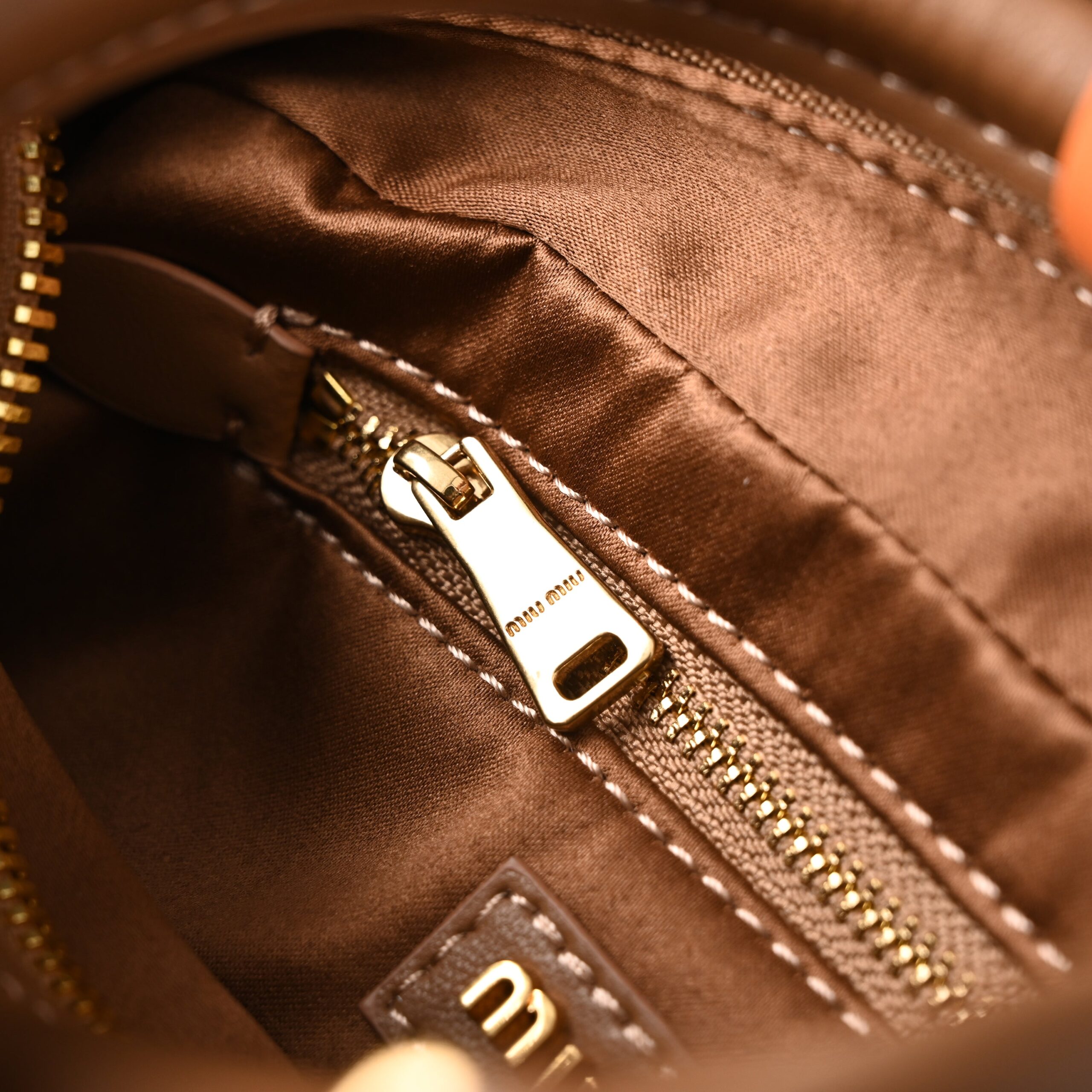 Miu Miu Matelassé Leather Top Handle Bag – Caramel Brown - Image 17