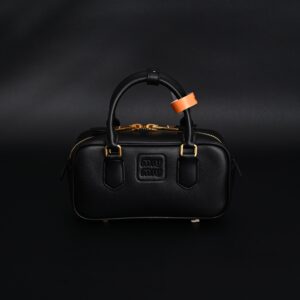 Miu Miu Black Matelassé Leather Satchel Bag – Mini Top Handle - Image 2