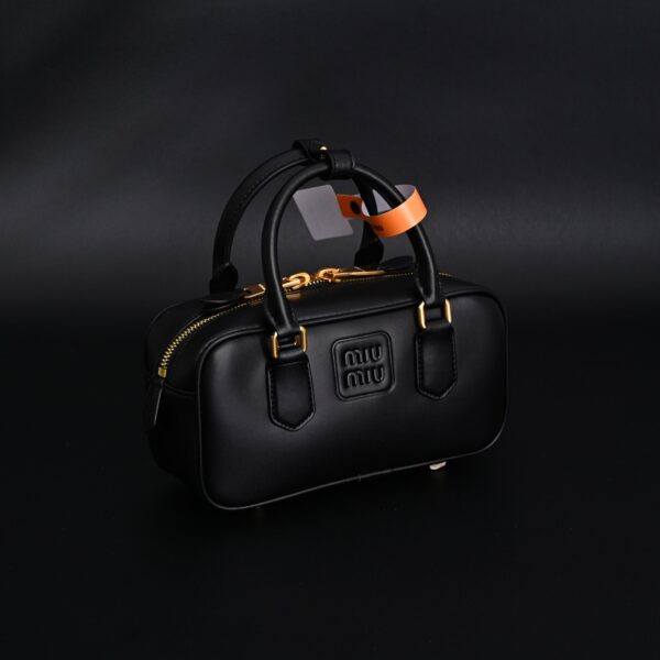 Miu Miu Black Matelassé Leather Satchel Bag – Mini Top Handle