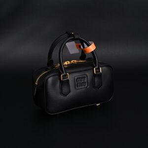 Miu Miu Leather Top Handle Satchel – Classic Black - Image 3