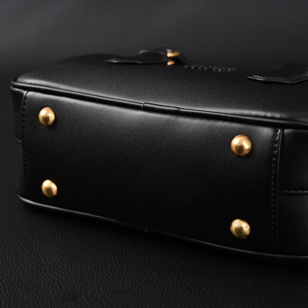 Miu Miu Black Matelassé Leather Satchel Bag – Mini Top Handle