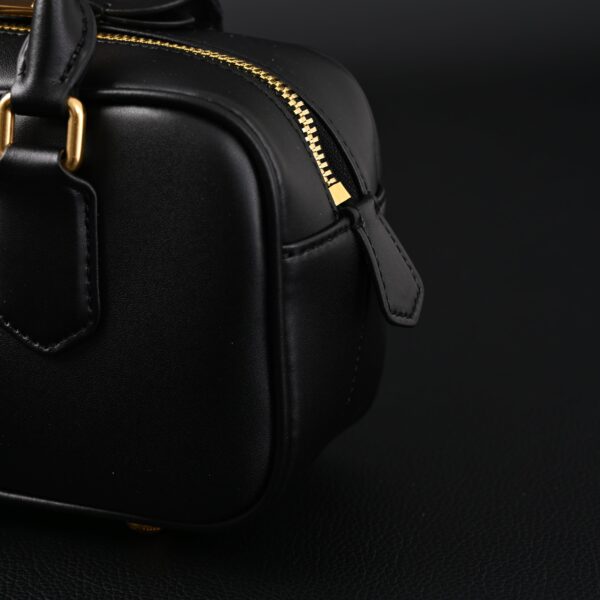 Miu Miu Black Matelassé Leather Satchel Bag – Mini Top Handle