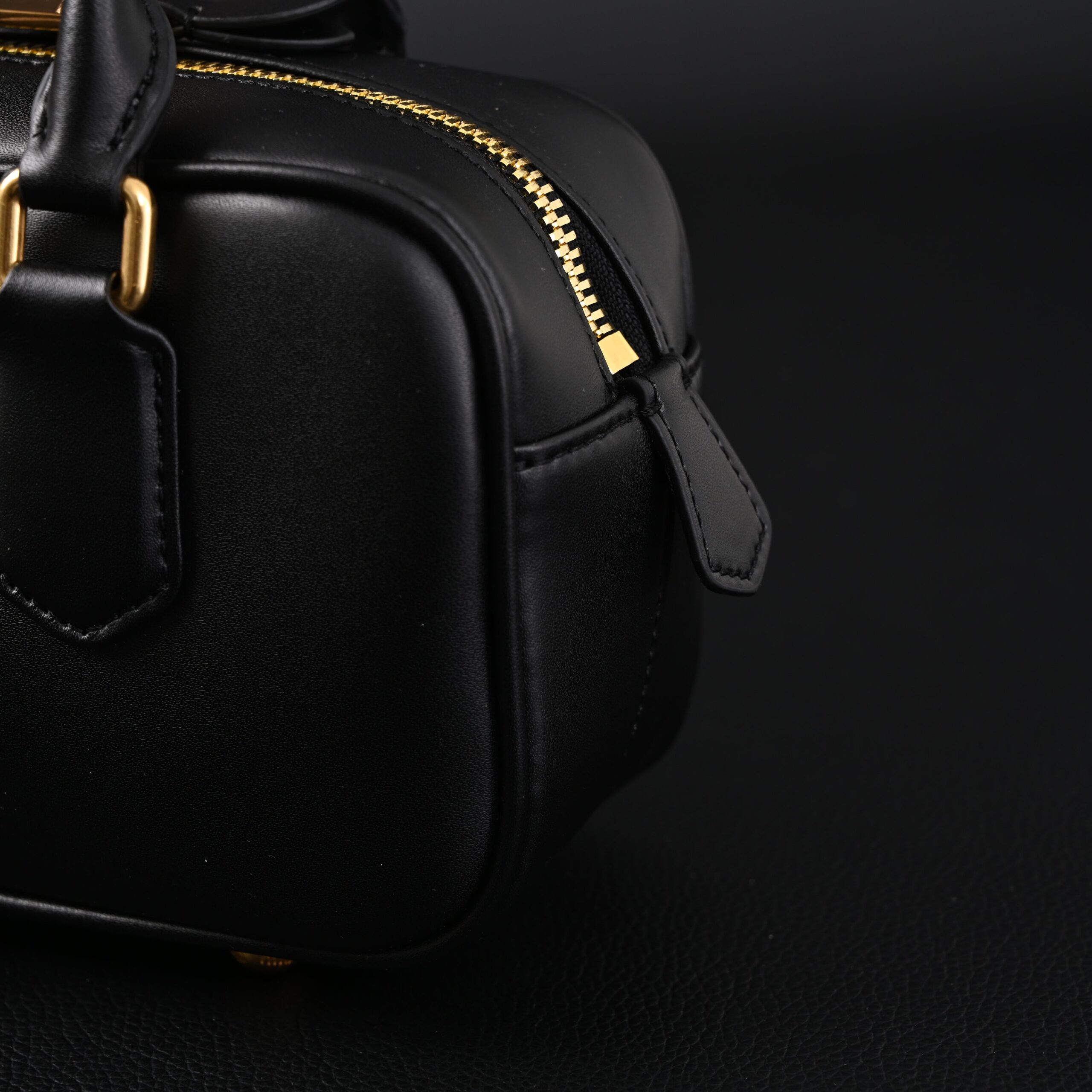 Miu Miu Black Matelassé Leather Satchel Bag – Mini Top Handle - Image 10