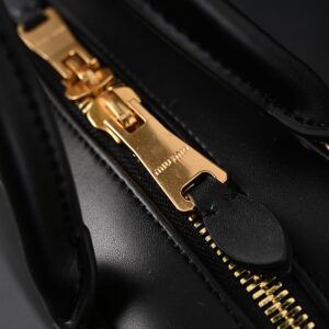 Miu Miu Leather Top Handle Satchel – Classic Black - Image 13