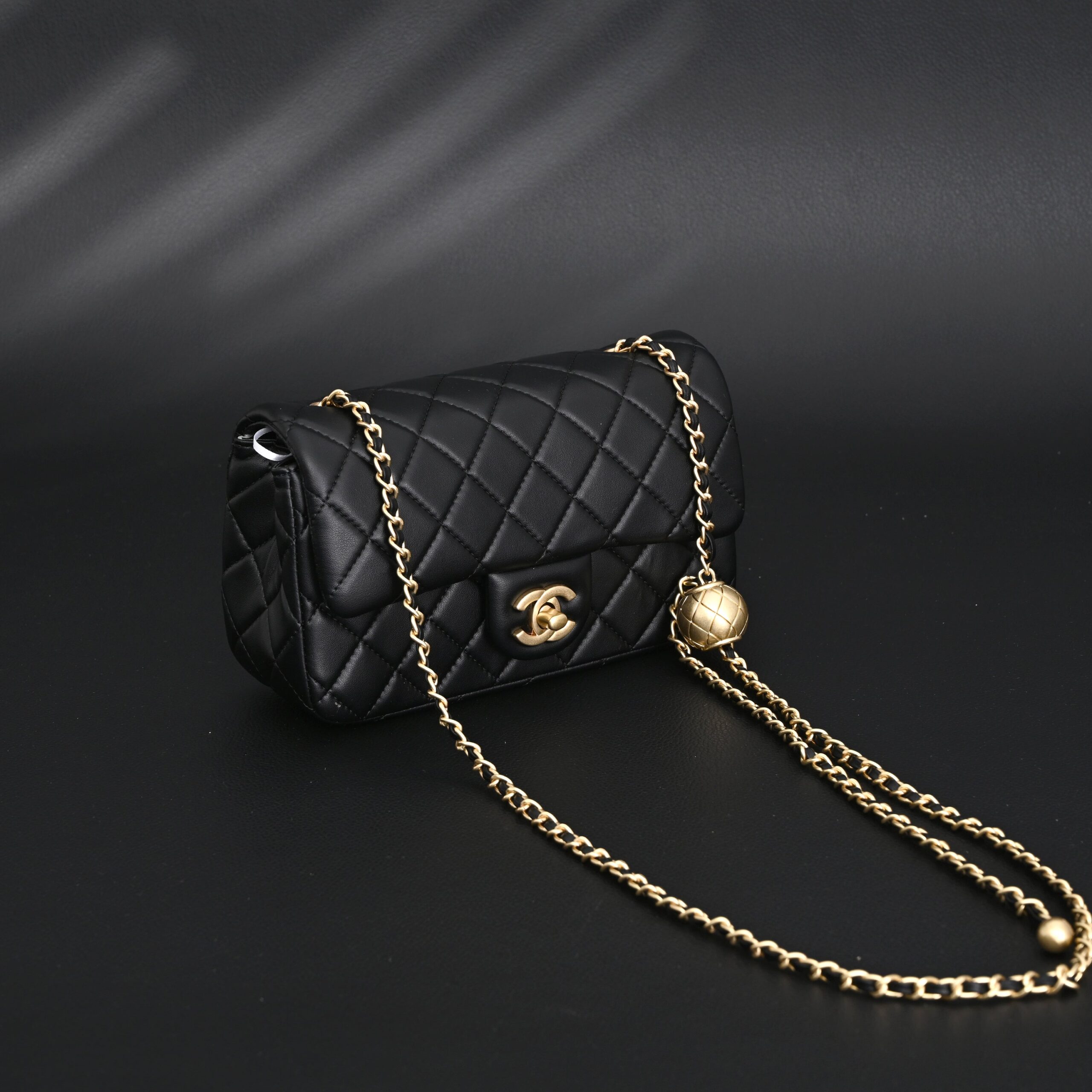 Chanel Classic Flap Mini Bag – Black Quilted Lambskin with Gold-Tone Hardware - Image 2