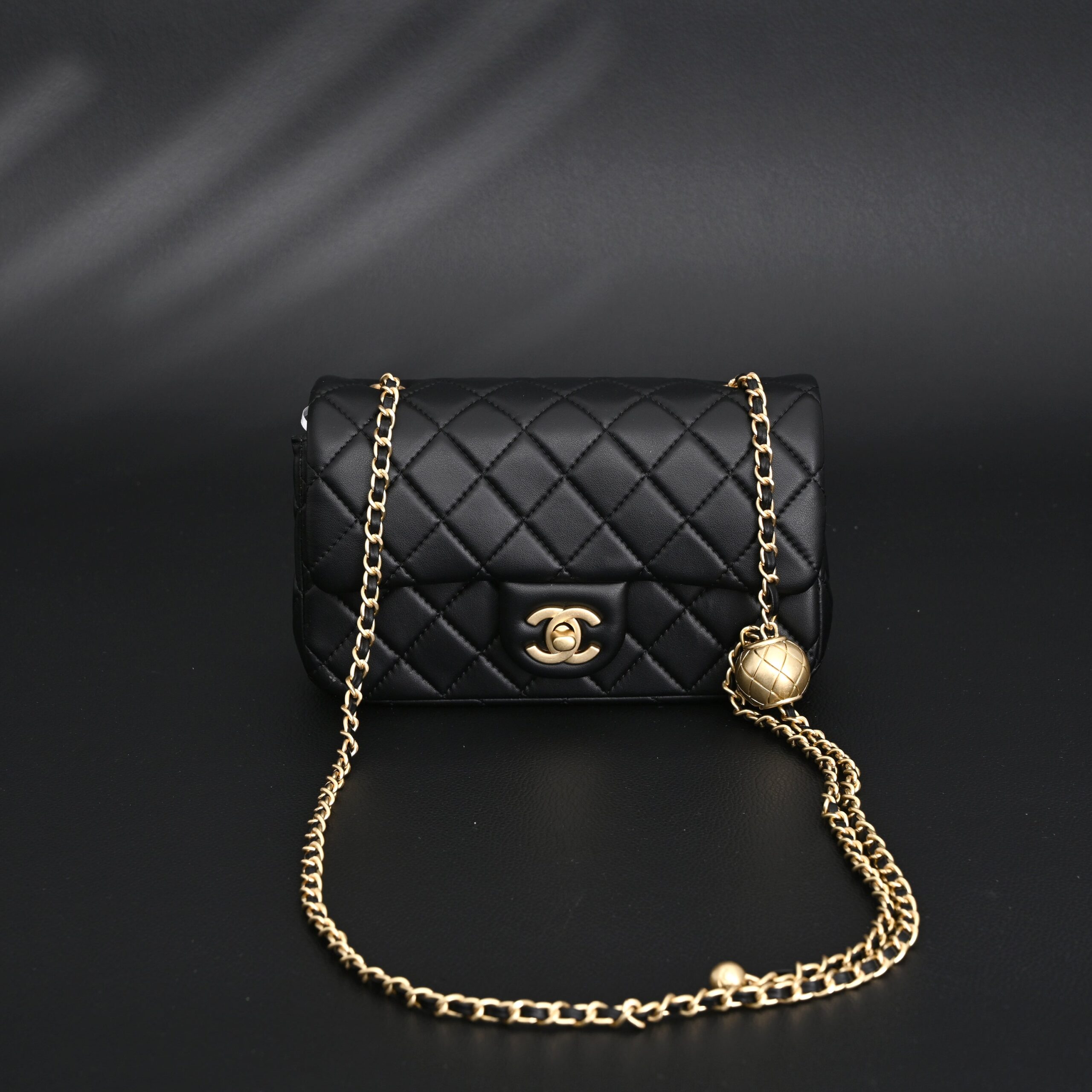 Chanel Classic Flap Mini Bag – Black Quilted Lambskin with Gold-Tone Hardware - Image 3