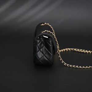 Chanel Classic Flap Mini Bag – Black Quilted Lambskin with Gold-Tone Hardware - Image 4