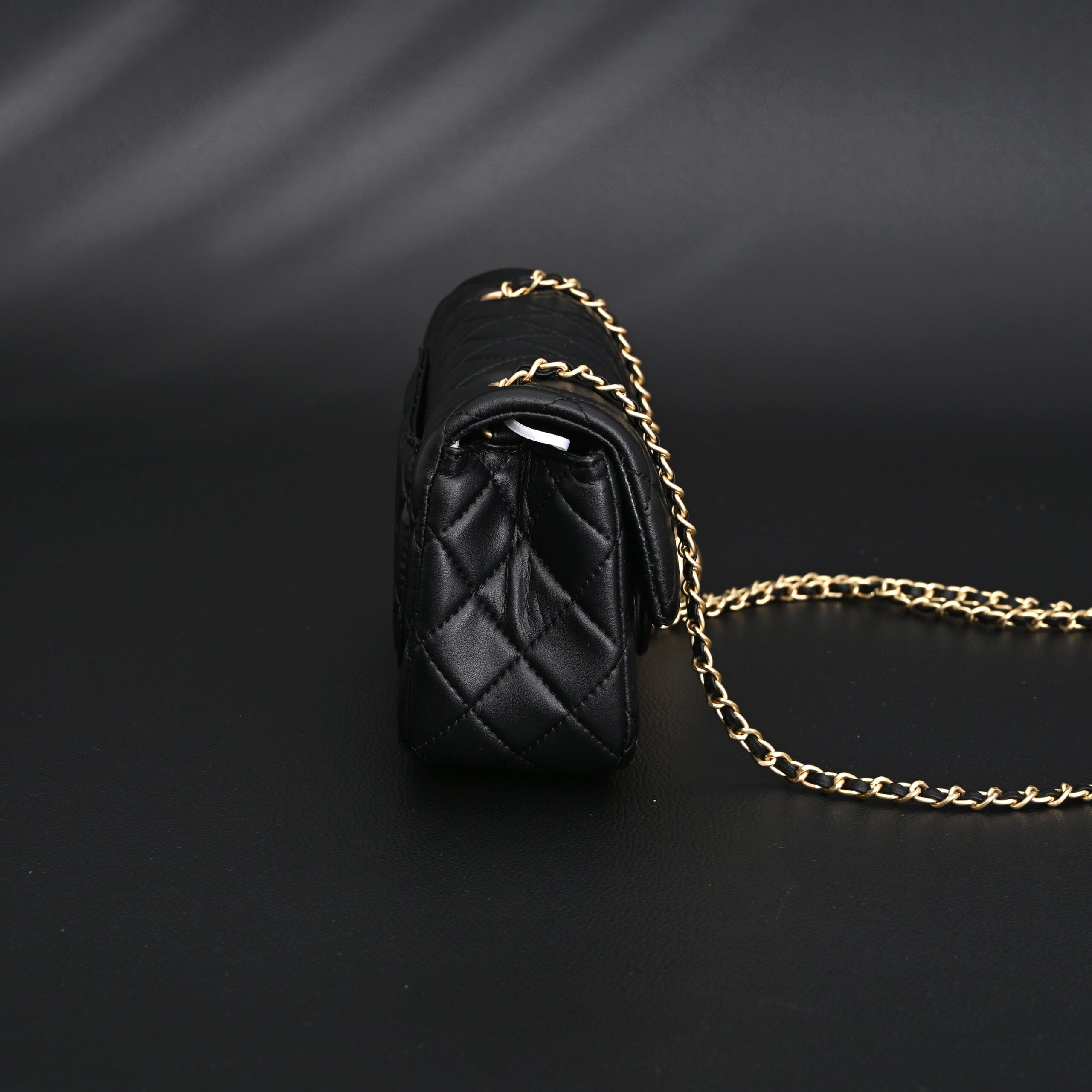 Chanel Classic Flap Mini Bag – Black Quilted Lambskin with Gold-Tone Hardware - Image 4