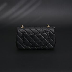 Chanel Classic Flap Mini Bag – Black Quilted Lambskin with Gold-Tone Hardware - Image 5