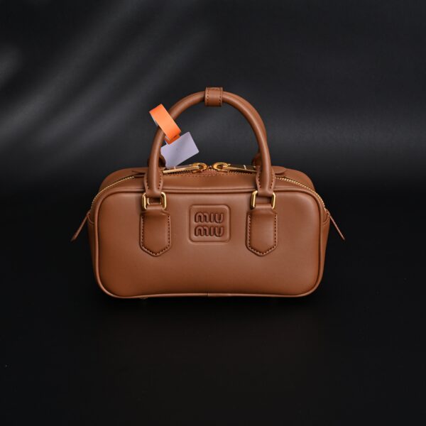 Miu Miu Leather Top Handle Satchel – Caramel Brown