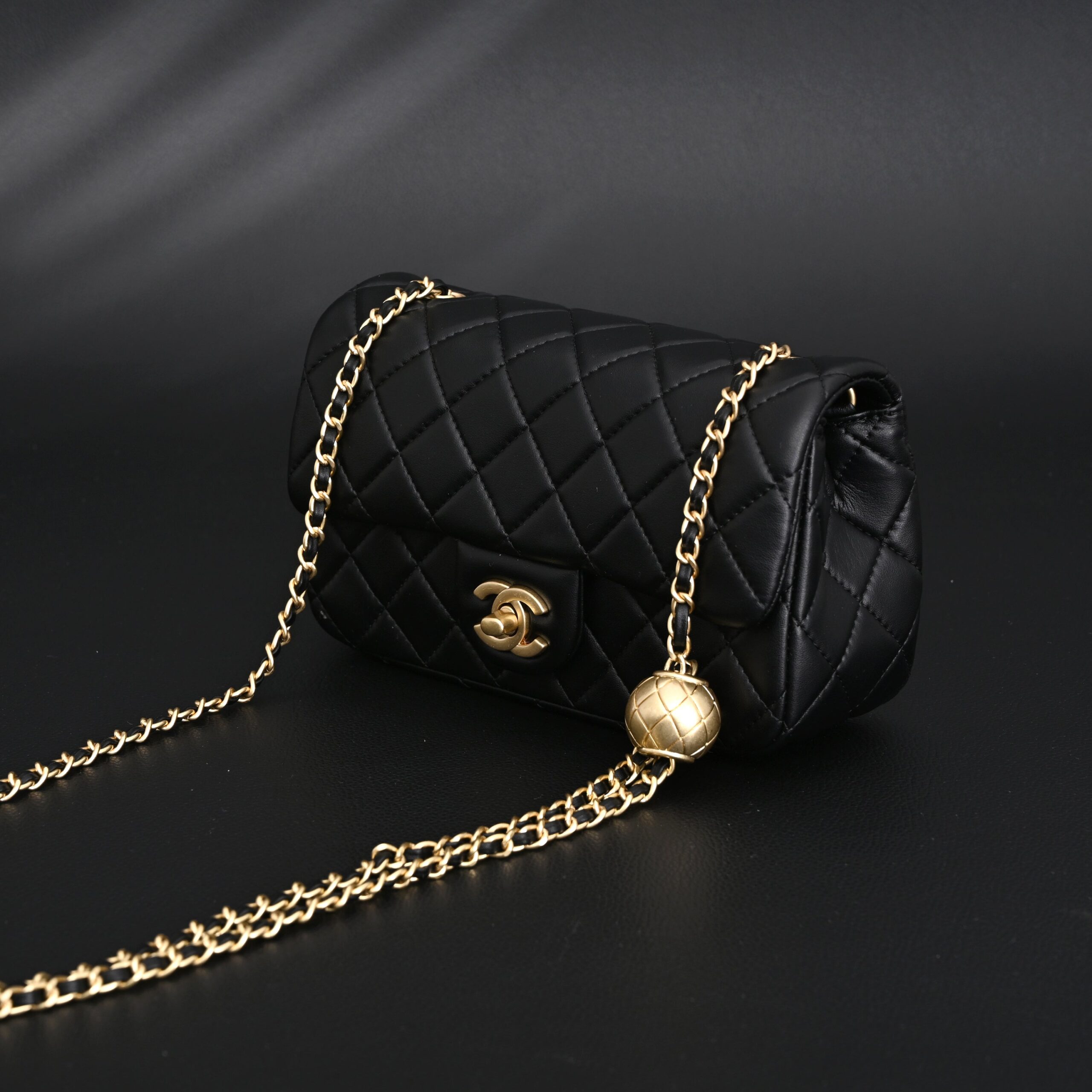 Chanel Classic Flap Mini Bag – Black Quilted Lambskin with Gold-Tone Hardware - Image 7