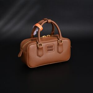Miu Miu Leather Top Handle Satchel – Caramel Brown - Image 3