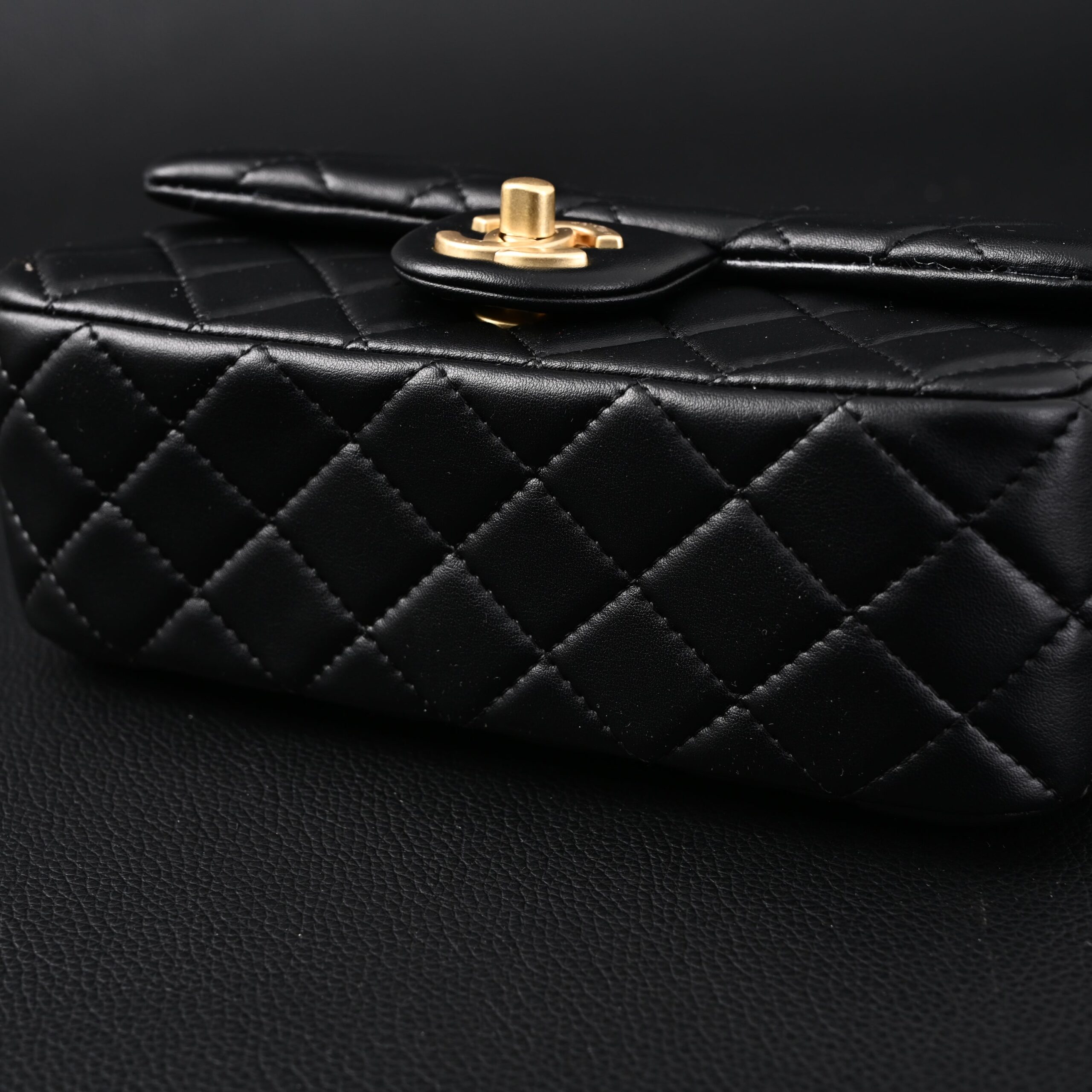 Chanel Classic Flap Mini Bag – Black Quilted Lambskin with Gold-Tone Hardware - Image 8