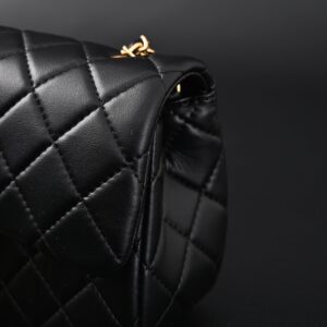 Chanel Classic Flap Mini Bag – Black Quilted Lambskin with Gold-Tone Hardware - Image 10