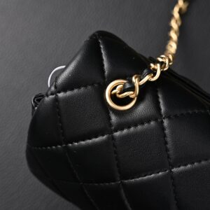 Chanel Classic Flap Mini Bag – Black Quilted Lambskin with Gold-Tone Hardware - Image 11