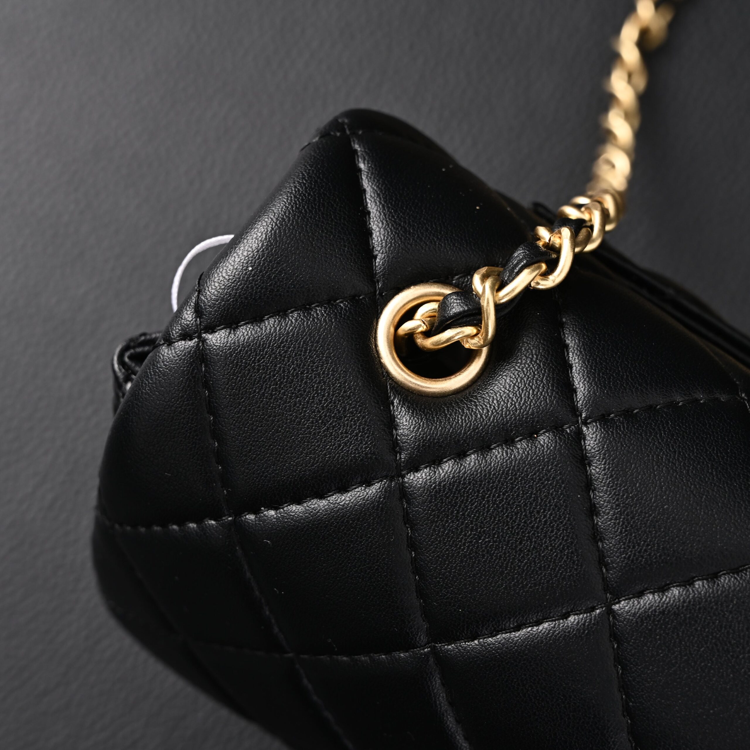 Chanel Classic Flap Mini Bag – Black Quilted Lambskin with Gold-Tone Hardware - Image 11