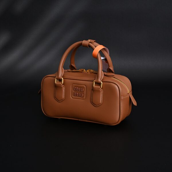 Miu Miu Leather Top Handle Satchel – Caramel Brown