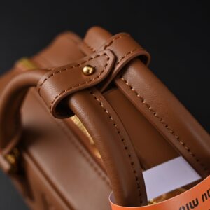 Miu Miu Leather Top Handle Satchel – Caramel Brown - Image 11