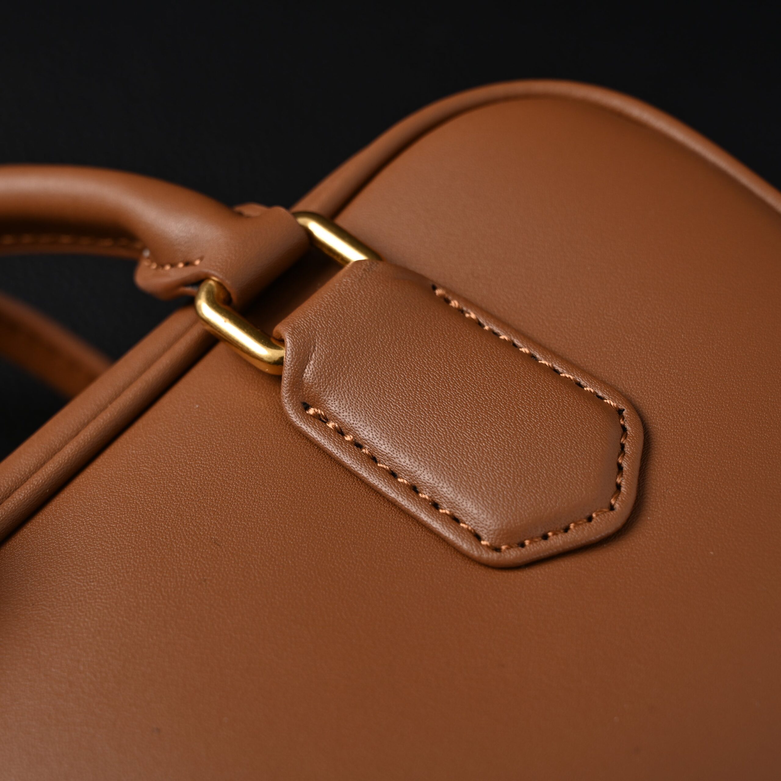 Miu Miu Leather Top Handle Satchel – Caramel Brown - Image 14