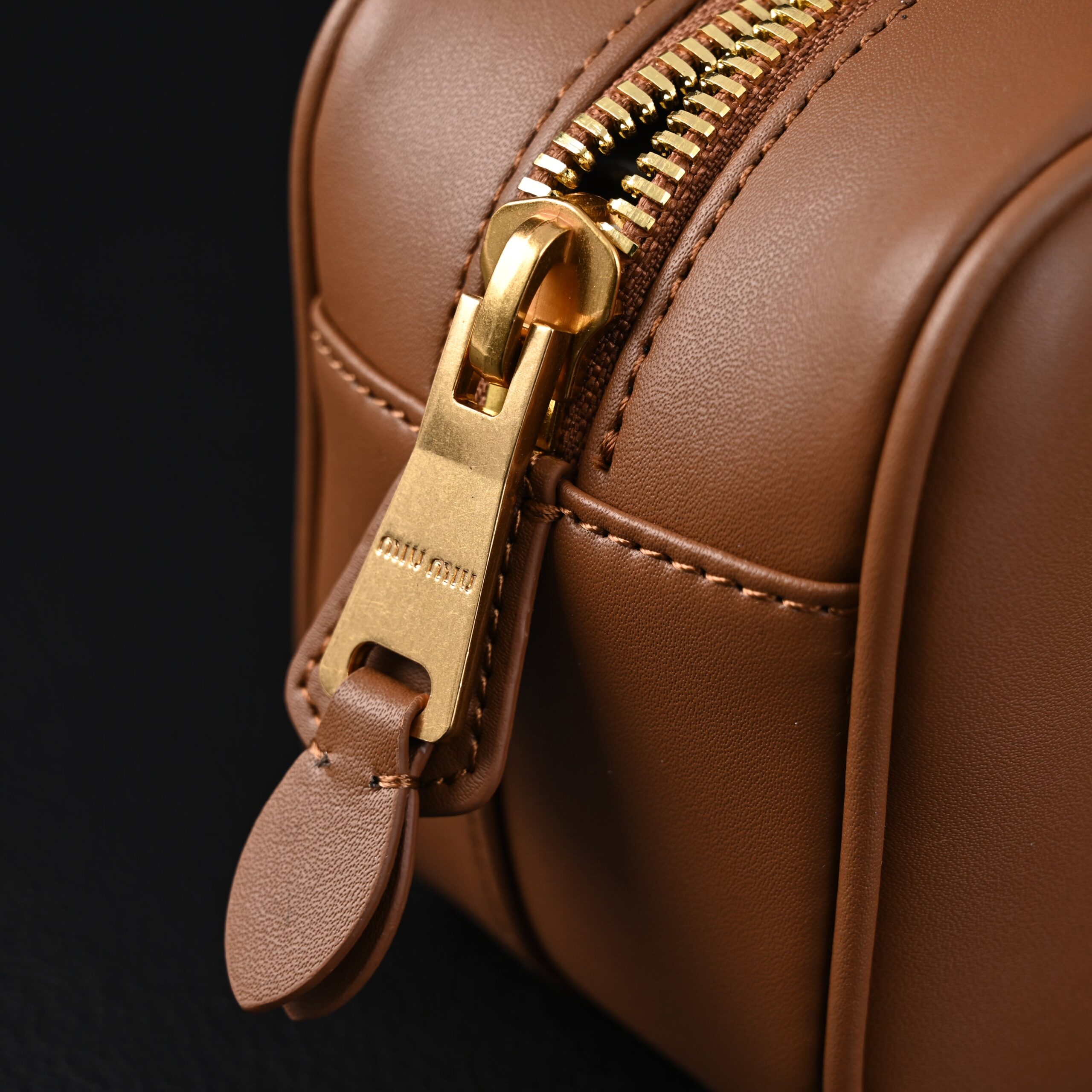 Miu Miu Leather Top Handle Satchel – Caramel Brown - Image 15