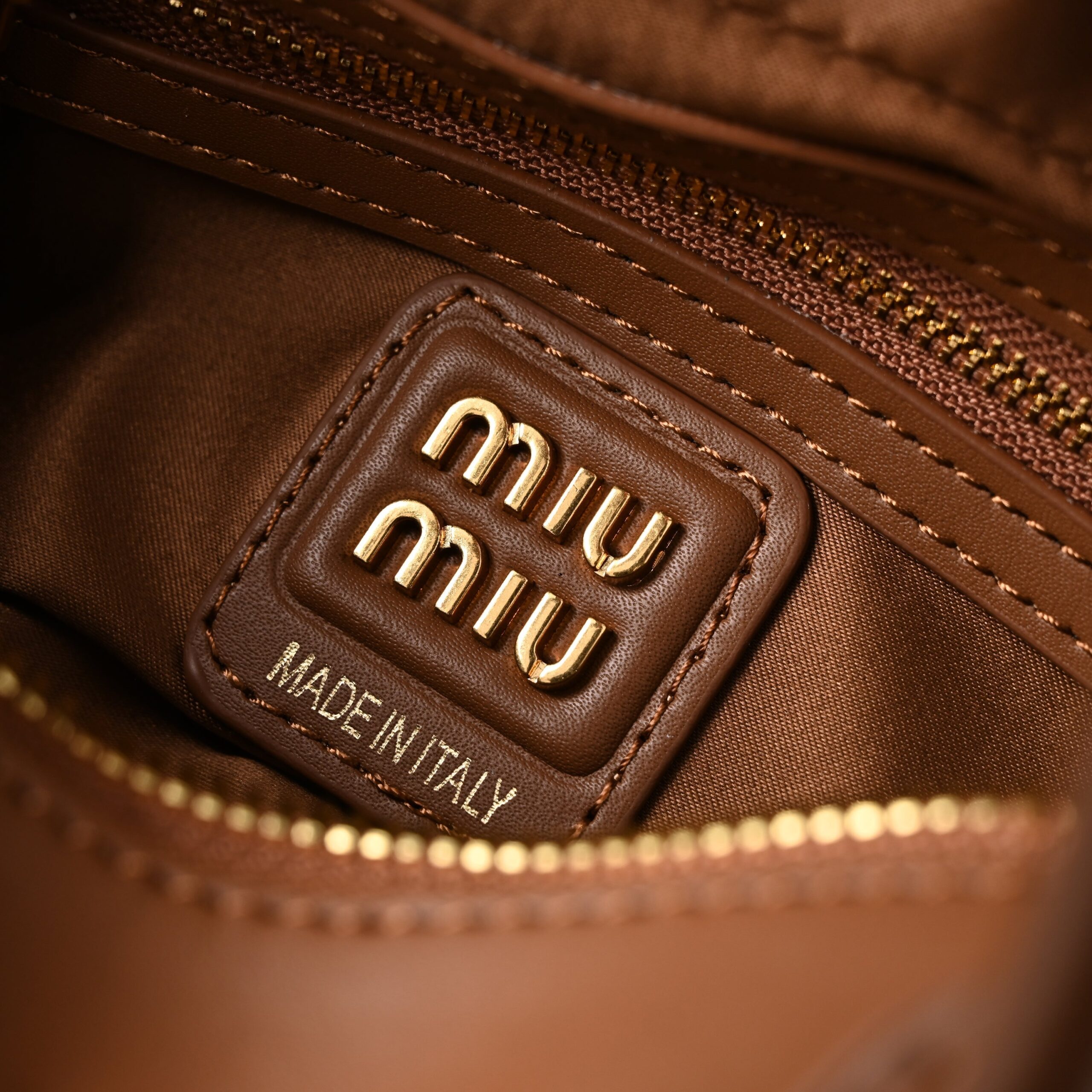 Miu Miu Leather Top Handle Satchel – Caramel Brown - Image 16
