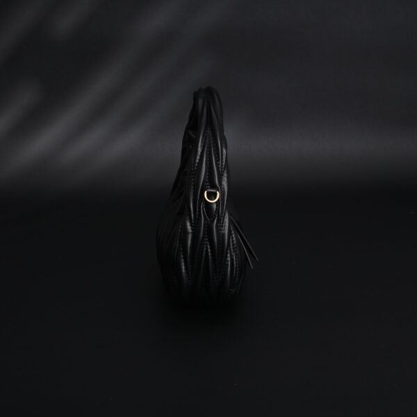 Miu Miu Matelassé Leather Hobo Bag – Black with Gold Hardware