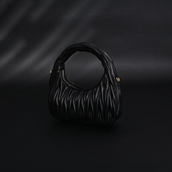 Miu Miu Matelassé Leather Hobo Bag – Black with Gold Hardware