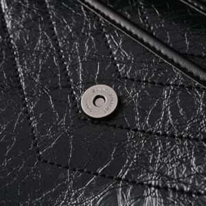 Saint Laurent Niki Medium Black Crinkled Leather Shoulder Bag - Image 15