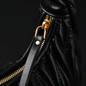 Miu Miu Matelassé Leather Hobo Bag – Black with Gold Hardware - Image 12