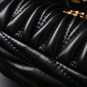 Miu Miu Matelassé Leather Hobo Bag – Black with Gold Hardware - Image 14