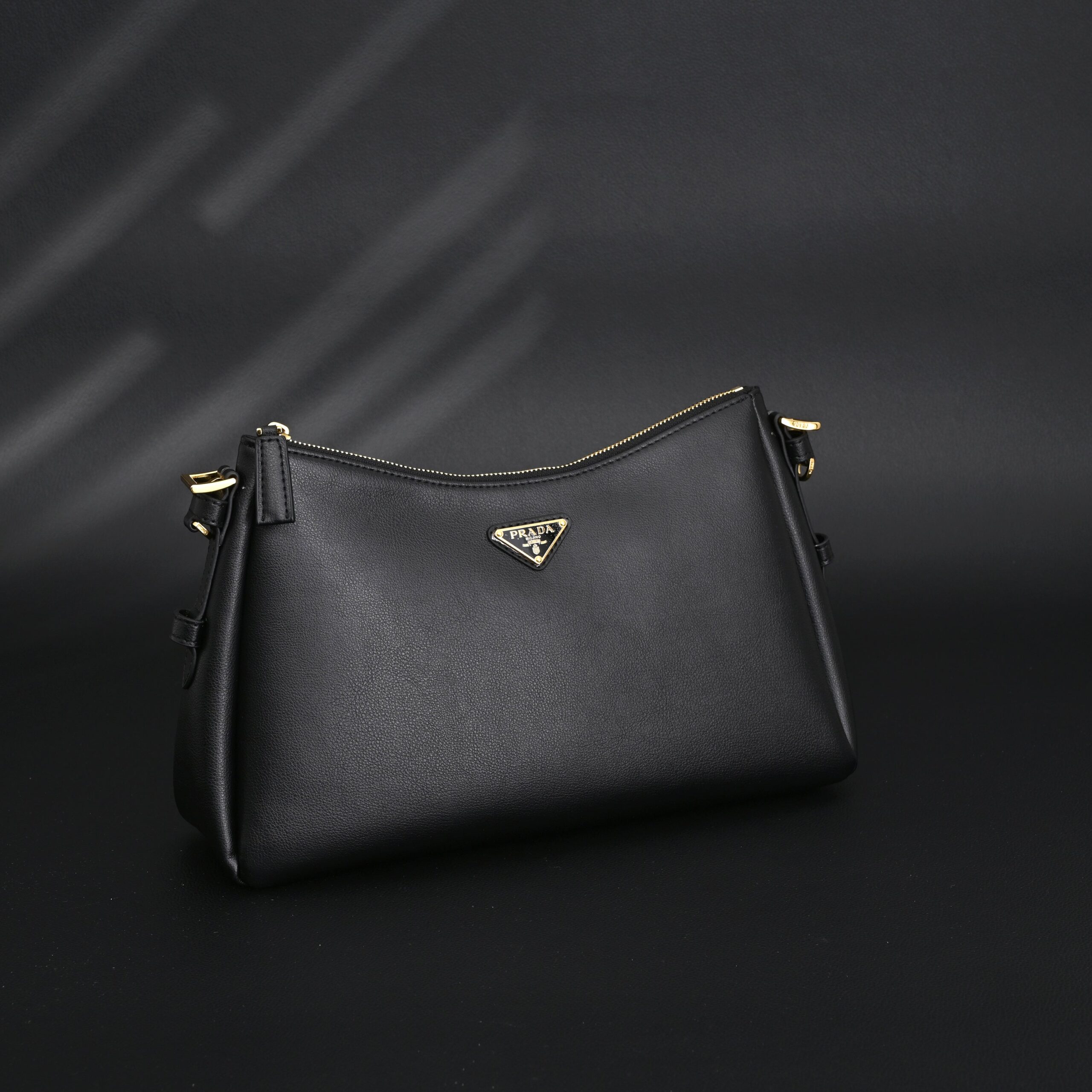 Prada Cleo Black Brushed Leather Shoulder Bag - Image 2