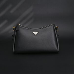 Prada Cleo Black Brushed Leather Shoulder Bag - Image 3
