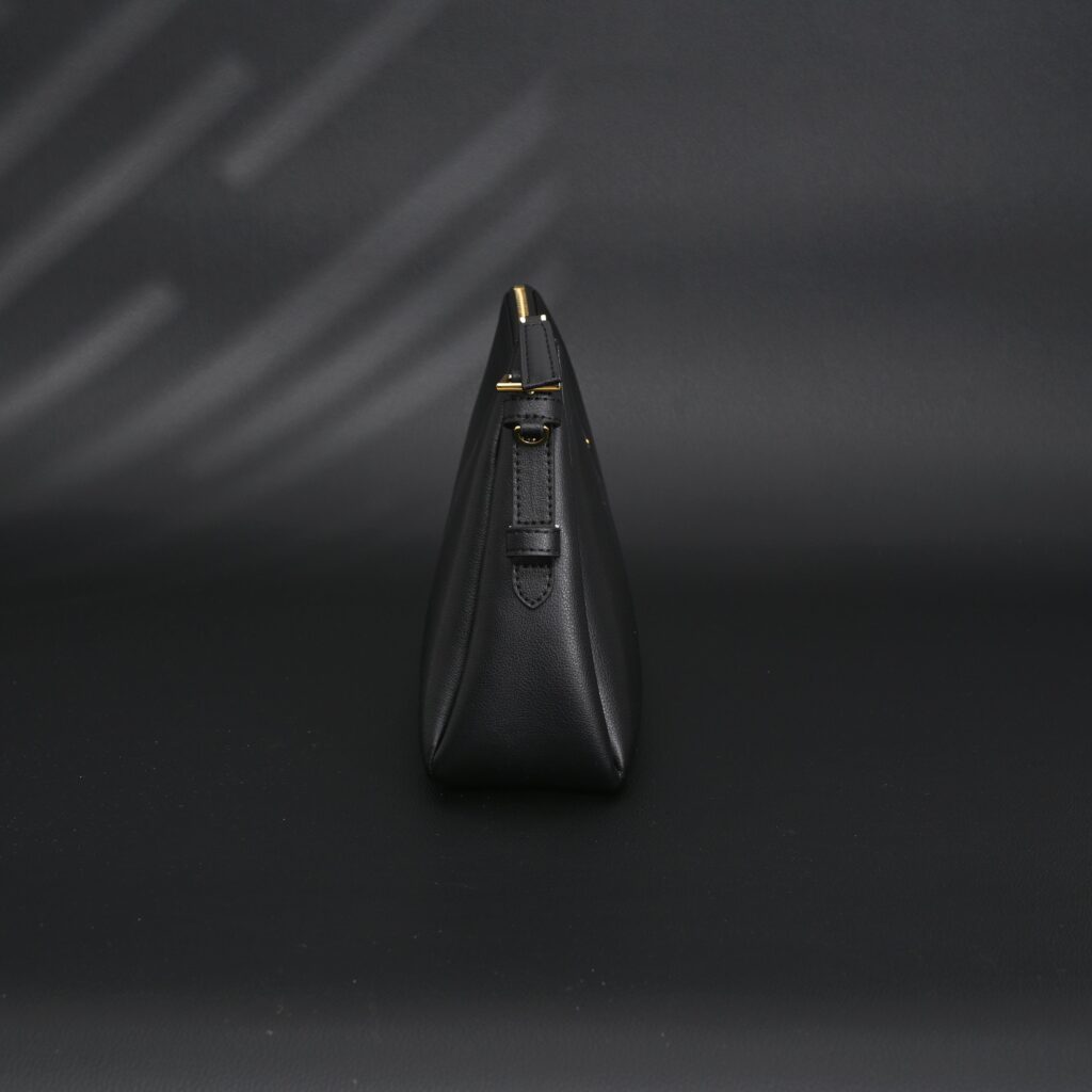 Prada Cleo Black Brushed Leather Shoulder Bag